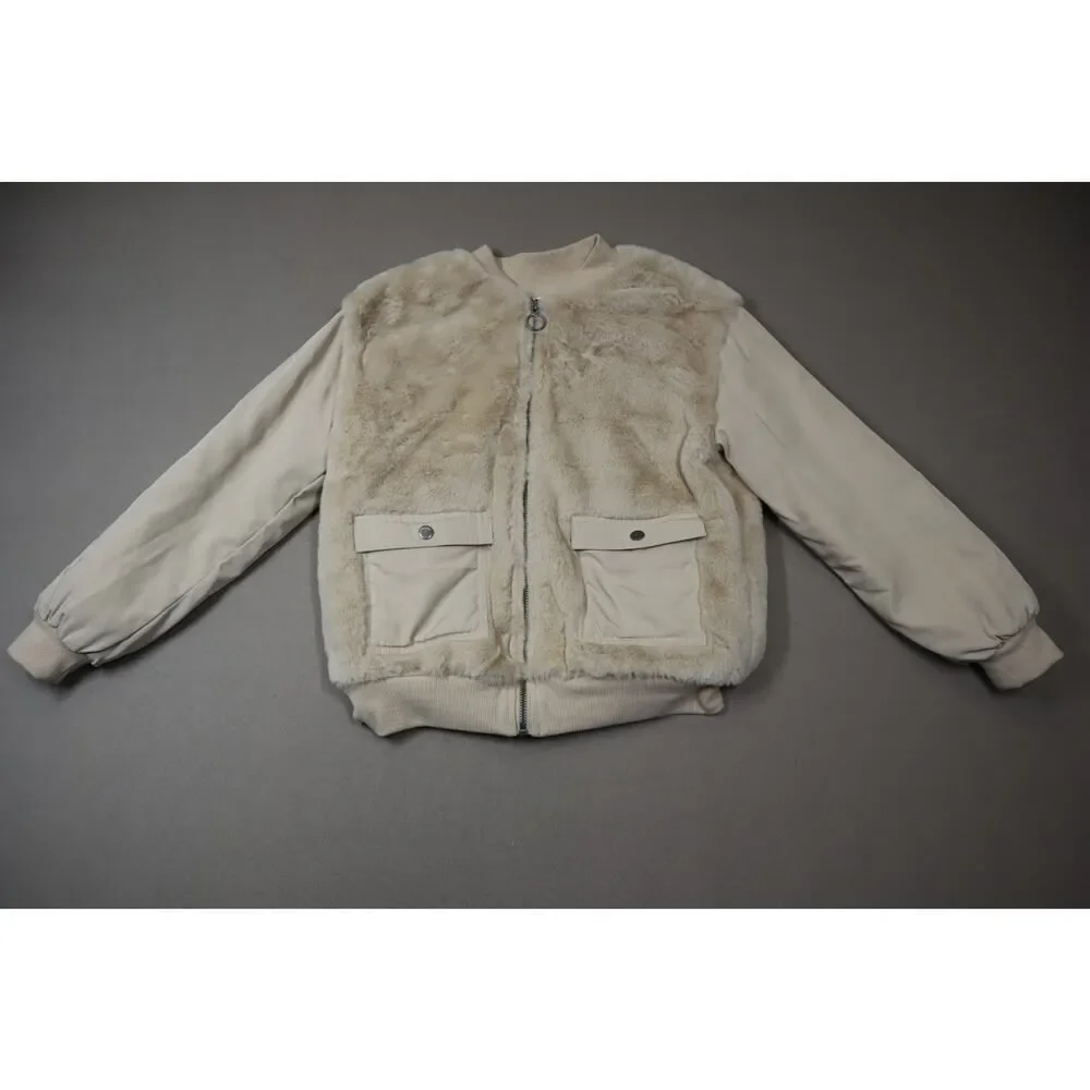 Epic Threads Big Girls Faux Fur Bomber Jacket Desert Mirage Size‎ M